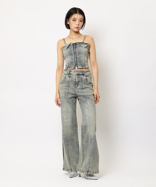 SPIRALGIRL(スパイラルガール)の「デニムビスチェセットアップ(セットアップ・レディース・ブルー/ブラック・SMALL/MEDIUM)」の19枚目の写真