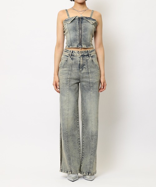 SPIRALGIRL(スパイラルガール)の「デニムビスチェセットアップ(セットアップ・レディース・ブルー/ブラック・SMALL/MEDIUM)」の21枚目の写真
