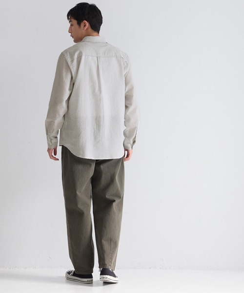 coca(coca)(コカ)の「シアサッカーストライプ長袖シャツ(シャツ/ブラウス・メンズ・ネイビー/カーキ・XL/L/M)」の10枚目の写真