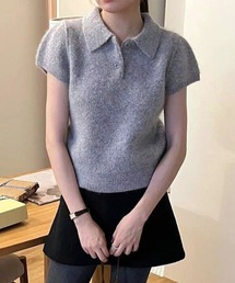 Vipoa（ヴィポア）の「コンパクトパフスリーブポロニット（ニット/セーター）」