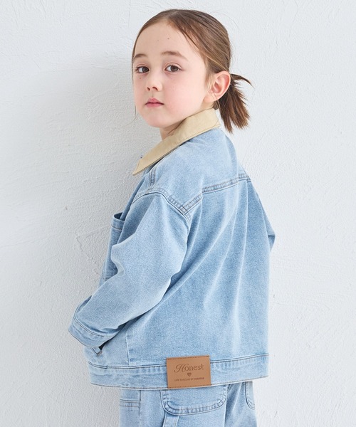 pairmanon（ペアマノン）の「ユニセックス タグ付き カバーオール デニムジャケット（デニムジャケット・キッズ・ライトブルー/インディゴブルー・100/110/120/130/140/150/90）」の3枚目の写真
