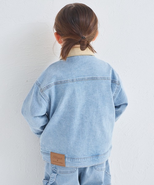 pairmanon（ペアマノン）の「ユニセックス タグ付き カバーオール デニムジャケット（デニムジャケット・キッズ・ライトブルー/インディゴブルー・100/110/120/130/140/150/90）」の4枚目の写真
