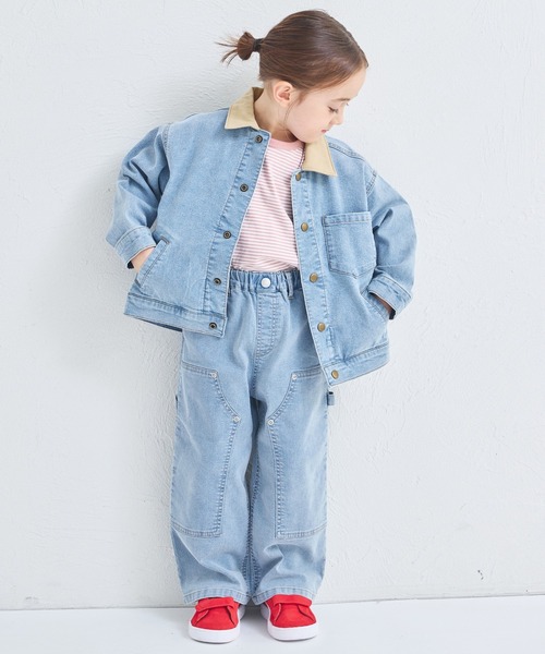 pairmanon（ペアマノン）の「ユニセックス タグ付き カバーオール デニムジャケット（デニムジャケット・キッズ・ライトブルー/インディゴブルー・100/110/120/130/140/150/90）」の5枚目の写真