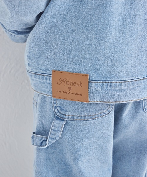 pairmanon（ペアマノン）の「ユニセックス タグ付き カバーオール デニムジャケット（デニムジャケット・キッズ・ライトブルー/インディゴブルー・100/110/120/130/140/150/90）」の9枚目の写真