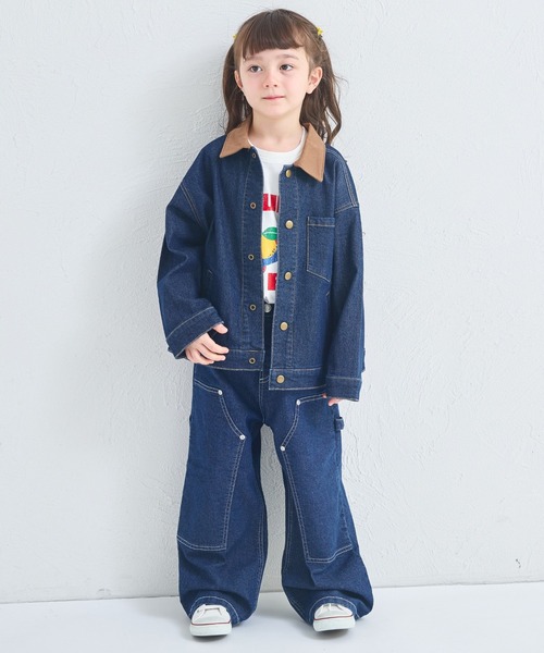 pairmanon（ペアマノン）の「ユニセックス タグ付き カバーオール デニムジャケット（デニムジャケット・キッズ・ライトブルー/インディゴブルー・100/110/120/130/140/150/90）」の12枚目の写真