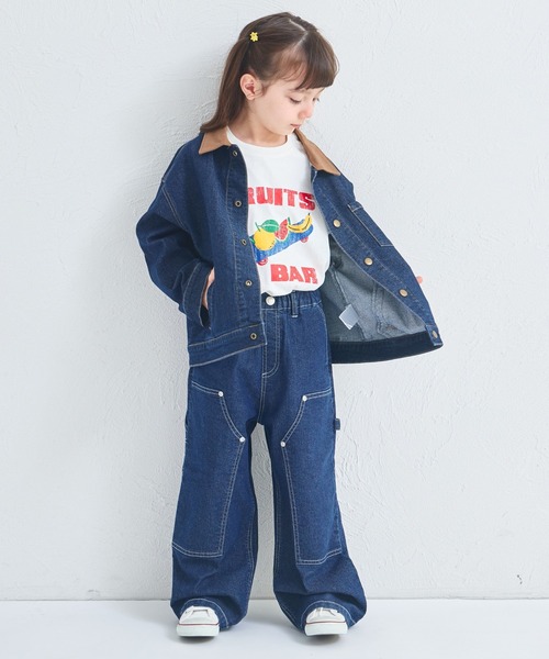 pairmanon（ペアマノン）の「ユニセックス タグ付き カバーオール デニムジャケット（デニムジャケット・キッズ・ライトブルー/インディゴブルー・100/110/120/130/140/150/90）」の15枚目の写真