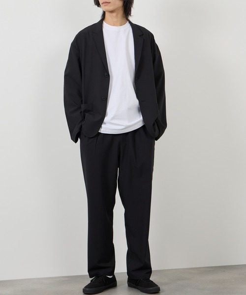 URBAN COLLECTION(アーバンコレクション)の「URBANCOLLECTION ポリリップストップ テーラードジャケット&イージーパンツ セットアップ(セットアップ・メンズ・ブラック/ネイビー・XL/L/M)」の5枚目の写真