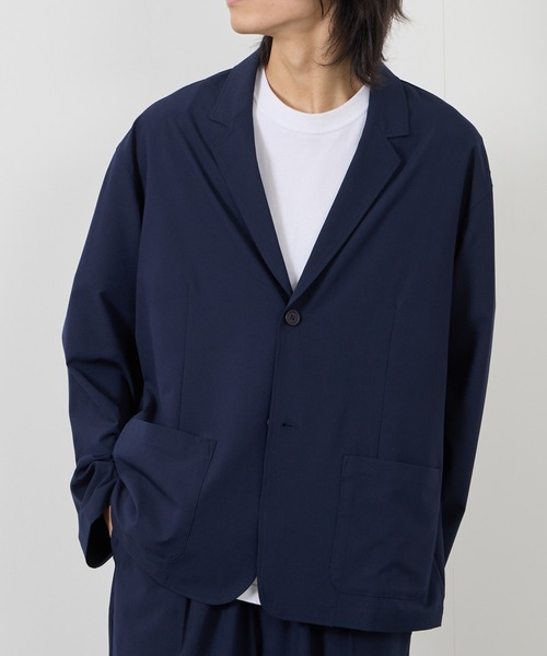 URBAN COLLECTION(アーバンコレクション)の「URBANCOLLECTION ポリリップストップ テーラードジャケット&イージーパンツ セットアップ(セットアップ・メンズ・ブラック/ネイビー・XL/L/M)」の13枚目の写真