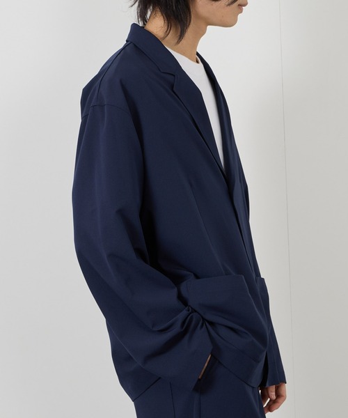 URBAN COLLECTION(アーバンコレクション)の「URBANCOLLECTION ポリリップストップ テーラードジャケット&イージーパンツ セットアップ(セットアップ・メンズ・ブラック/ネイビー・XL/L/M)」の14枚目の写真