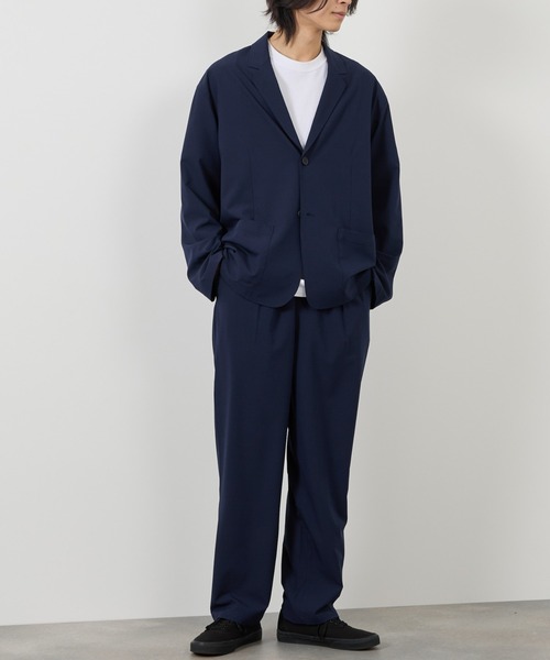 URBAN COLLECTION(アーバンコレクション)の「URBANCOLLECTION ポリリップストップ テーラードジャケット&イージーパンツ セットアップ(セットアップ・メンズ・ブラック/ネイビー・XL/L/M)」の17枚目の写真