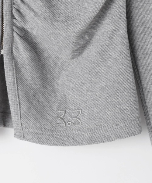 3.3 Field Trip （3.3フィールドトリップ）の「3.3 Field Trip／フロントシャーリングジップロングスリーブ（Tシャツ/カットソー・レディース・ブラック/ピンク/グレー・FREE）」の8枚目の写真