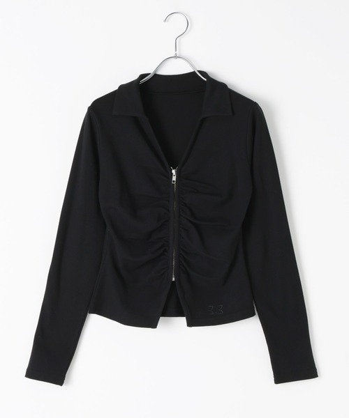 3.3 Field Trip （3.3フィールドトリップ）の「3.3 Field Trip／フロントシャーリングジップロングスリーブ（Tシャツ/カットソー・レディース・ブラック/ピンク/グレー・FREE）」の14枚目の写真