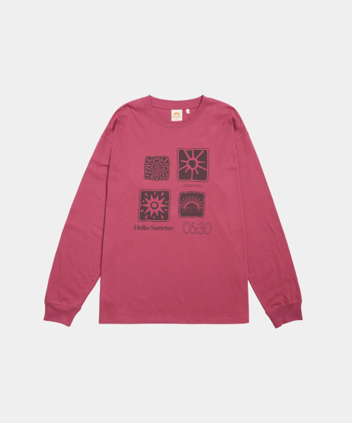 HELLO SUNRISE(ハローサンライズ)の「Sun Stamp L/S Tee_Magenta Pink(Tシャツ/カットソー・レディース・マジェンタ・SMALL/MEDIUM/LARGE)」の1枚目の写真