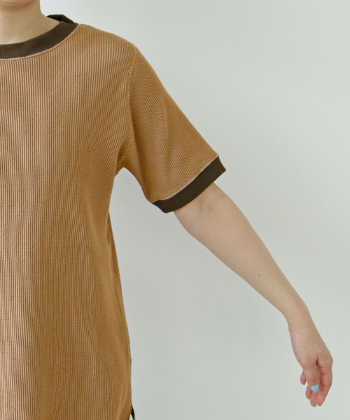 PAR ICI（パーリッシィ）の「タックワッフル 半袖カットソー（Tシャツ/カットソー・レディース・オレンジ・FREE）」の22枚目の写真