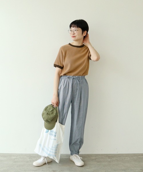 PAR ICI（パーリッシィ）の「タックワッフル 半袖カットソー（Tシャツ/カットソー・レディース・オレンジ・FREE）」の5枚目の写真