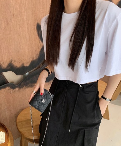FREE STYLISTS(フリー スタイリスト)の「YUGA_YGMC High-waisted drawstring slit skirt(スカート・レディース・ホワイト/ブラック・FREE)」の19枚目の写真