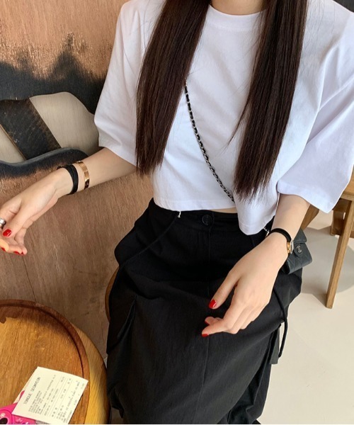 FREE STYLISTS(フリー スタイリスト)の「YUGA_YGMC High-waisted drawstring slit skirt(スカート・レディース・ホワイト/ブラック・FREE)」の21枚目の写真