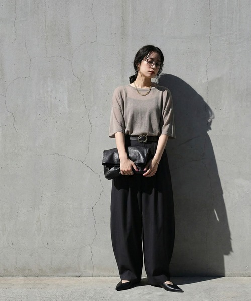 antiqua(アンティカ)の「シアーニット プルオーバー(ニット/セーター・レディース・ブラック/ブラウン系その他/カーキ/ホワイト/ホワイト系その他/ライム/レッド/チャコールグレー/コバルトブルー/ブルー系その他・ONESIZE)」の16枚目の写真