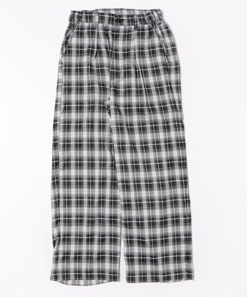 Revo.（レボ）の「ストライプ チェック 1タック イージー ワイドスラックス【UNISEX】（スラックス・メンズ・ブラック/ブラック系その他/チャコールグレー/ブラウン・M/L）」の2枚目の写真