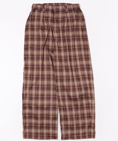 Revo.（レボ）の「ストライプ チェック 1タック イージー ワイドスラックス【UNISEX】（スラックス・メンズ・ブラック/ブラック系その他/チャコールグレー/ブラウン・M/L）」の4枚目の写真