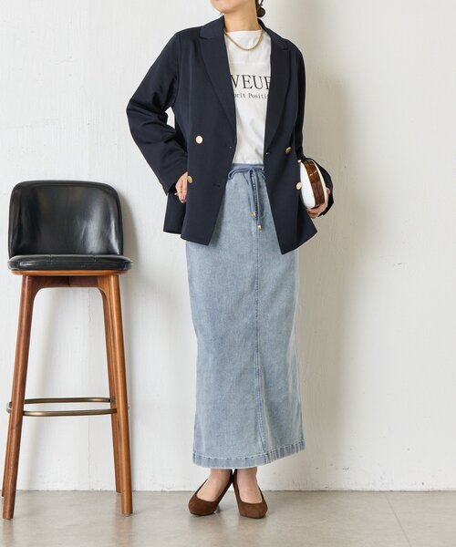 Jena espace merveilleux(ジェナ エスパスメルヴェイユ)の「ストレッチデニムスカート(スカート・レディース・ブラック/ブルー系その他・FREE)」の13枚目の写真