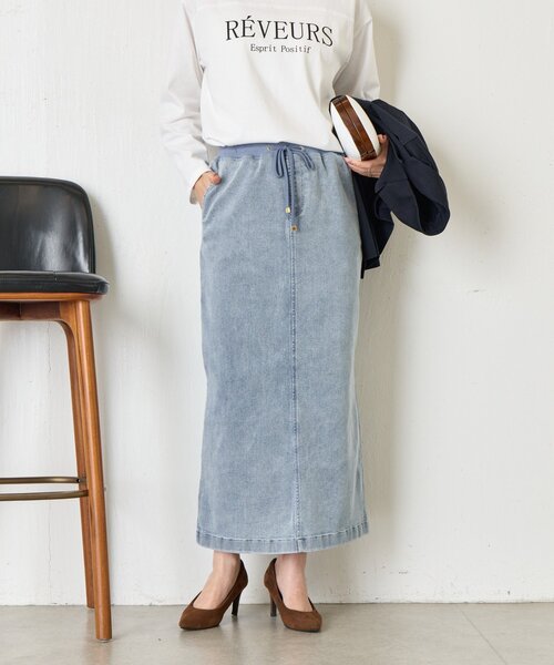 Jena espace merveilleux(ジェナ エスパスメルヴェイユ)の「ストレッチデニムスカート(スカート・レディース・ブラック/ブルー系その他・FREE)」の19枚目の写真