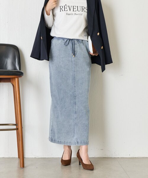 Jena espace merveilleux(ジェナ エスパスメルヴェイユ)の「ストレッチデニムスカート(スカート・レディース・ブラック/ブルー系その他・FREE)」の20枚目の写真