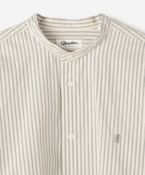 GYMPHLEX（ジムフレックス）の「Gymphlex | タイプライター バンドカラー 長袖シャツ STRIPE MEN（シャツ/ブラウス・メンズ・ホワイト系その他5・M/L）」の2枚目の写真