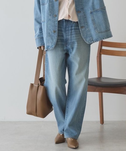 AMERICAN HOLIC（アメリカンホリック）の「ルーズストレートデニムパンツ（デニムパンツ・レディース・グレー/ワンウォッシュ/ライトインディゴブルー・M/L/S）」の3枚目の写真