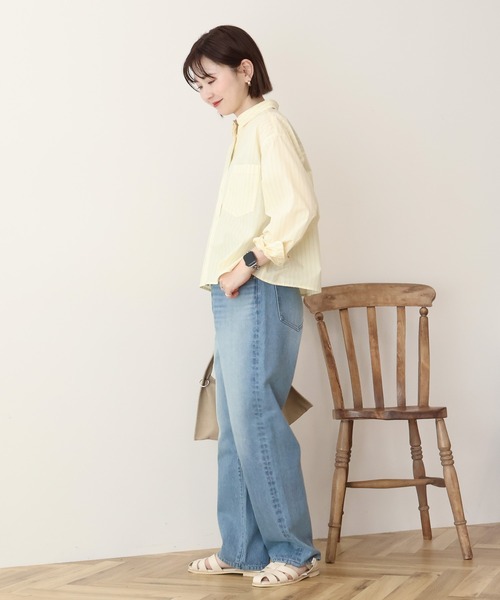 AMERICAN HOLIC（アメリカンホリック）の「ルーズストレートデニムパンツ（デニムパンツ・レディース・グレー/ワンウォッシュ/ライトインディゴブルー・M/L/S）」の4枚目の写真