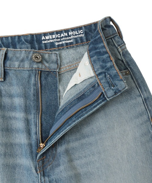 AMERICAN HOLIC（アメリカンホリック）の「ルーズストレートデニムパンツ（デニムパンツ・レディース・グレー/ワンウォッシュ/ライトインディゴブルー・M/L/S）」の21枚目の写真