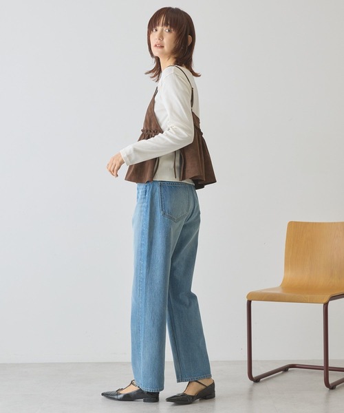 AMERICAN HOLIC（アメリカンホリック）の「ルーズストレートデニムパンツ（デニムパンツ・レディース・グレー/ワンウォッシュ/ライトインディゴブルー・M/L/S）」の6枚目の写真