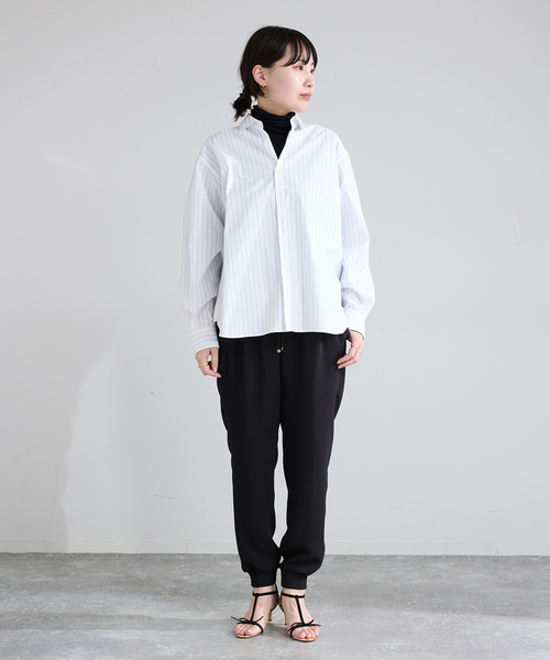 IENA(イエナ)の「《追加/洗濯機洗い可》イージージョガーパンツ(スウェットパンツ・レディース・ブラック/ホワイト・38/36)」の10枚目の写真