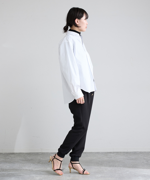 IENA(イエナ)の「《追加/洗濯機洗い可》イージージョガーパンツ(スウェットパンツ・レディース・ブラック/ホワイト・38/36)」の11枚目の写真