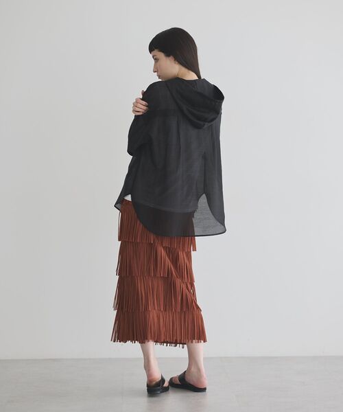 GARAGE OF GOOD CLOTHING（ガレージオブグッドクロージング）の「シアーフーディーシャツ（シャツ/ブラウス・レディース・ベージュ/ブラック・FREE）」の22枚目の写真