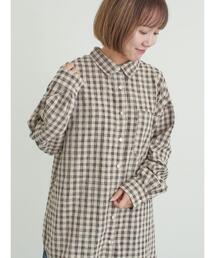 Samansa Mos2 | ポコポコチェックオーバーシャツ(シャツ/ブラウス)