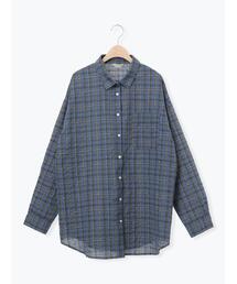 Samansa Mos2 | ポコポコチェックオーバーシャツ(シャツ/ブラウス)