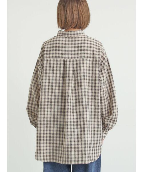 Samansa Mos2（サマンサ モスモス）の「ポコポコチェックオーバーシャツ（シャツ/ブラウス・レディース・ブルー/ベージュ/ピンク・F）」の16枚目の写真