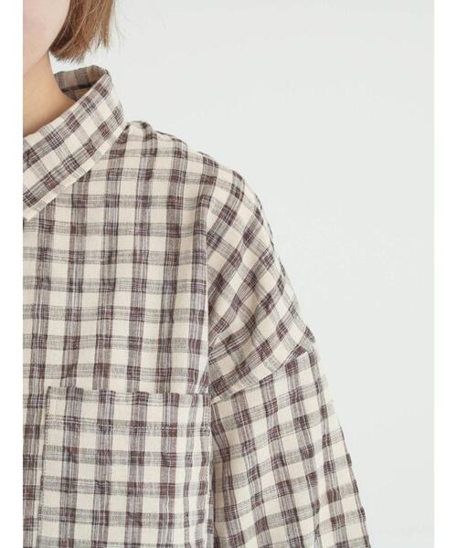 Samansa Mos2（サマンサ モスモス）の「ポコポコチェックオーバーシャツ（シャツ/ブラウス・レディース・ブルー/ベージュ/ピンク・F）」の19枚目の写真