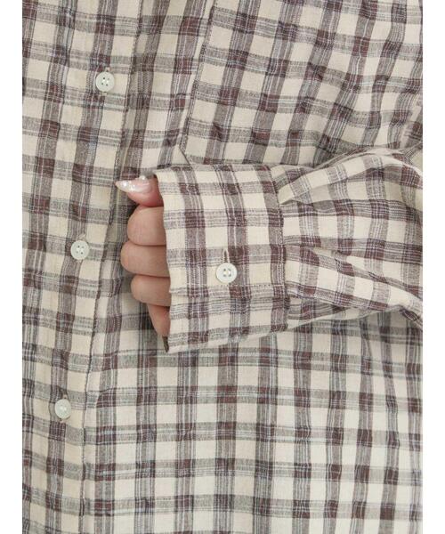 Samansa Mos2（サマンサ モスモス）の「ポコポコチェックオーバーシャツ（シャツ/ブラウス・レディース・ブルー/ベージュ/ピンク・F）」の20枚目の写真