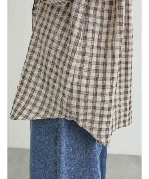 Samansa Mos2（サマンサ モスモス）の「ポコポコチェックオーバーシャツ（シャツ/ブラウス・レディース・ブルー/ベージュ/ピンク・F）」の21枚目の写真