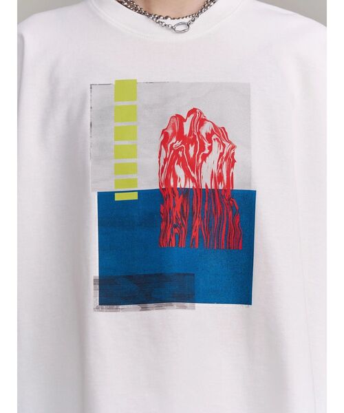 UN3D.（アンスリード）の「STRATUM GRAPHIC T-SH / ストレイタムグラフィックティーシャツ（Tシャツ/カットソー・レディース・ブラック/ホワイト・38/44）」の6枚目の写真