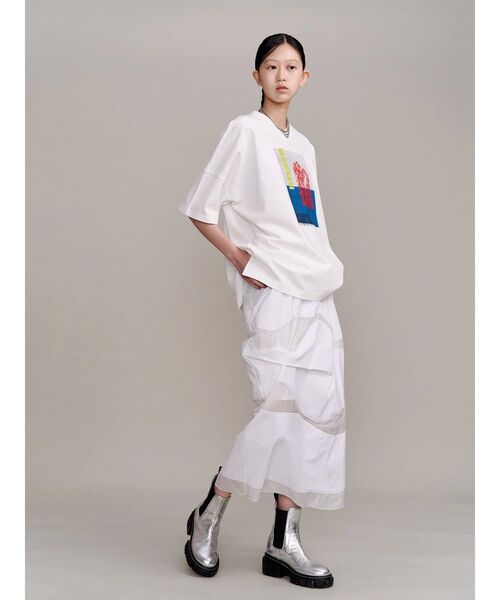 UN3D.（アンスリード）の「STRATUM GRAPHIC T-SH / ストレイタムグラフィックティーシャツ（Tシャツ/カットソー・レディース・ブラック/ホワイト・38/44）」の10枚目の写真