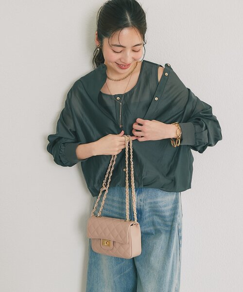 La boutique BonBon（ラブティックボンボン）の「オウレンティ/キルティングチェーンバッグ（トートバッグ・レディース・ピンク/オフホワイト・FREE）」の10枚目の写真