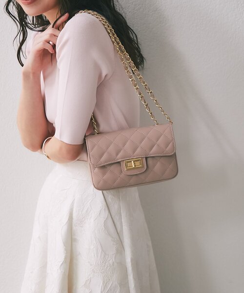 La boutique BonBon（ラブティックボンボン）の「オウレンティ/キルティングチェーンバッグ（トートバッグ・レディース・ピンク/オフホワイト・FREE）」の12枚目の写真