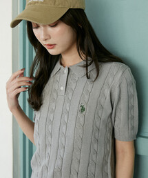 U.S. POLO ASSN. × PUBLUX/ユーエスポロアッスン 別注 ケーブルニット ポロシャツ 限定展開