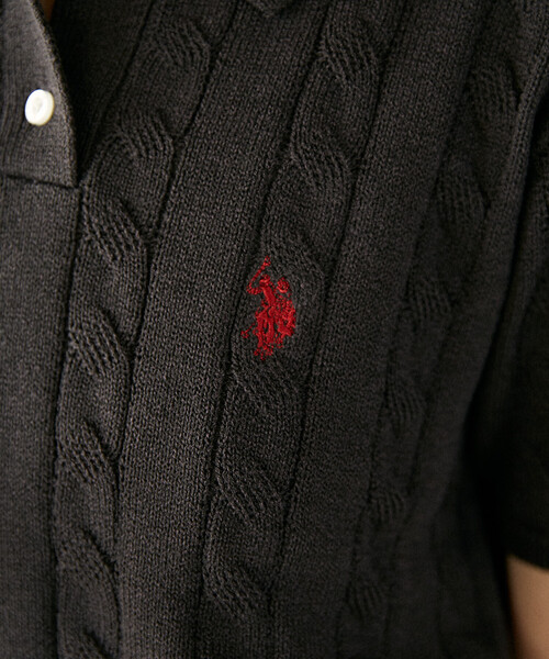 U.S. POLO ASSN.(ユーエスポロアッスン)の「U.S. POLO ASSN. × PUBLUX/ユーエスポロアッスン 別注 ケーブルニット ポロシャツ 限定展開(ポロシャツ・レディース・オフホワイト/グレー/チャコールグレー/ネイビー・フリ-)」の17枚目の写真