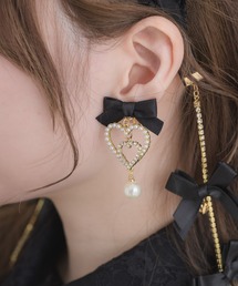 ROJITA（ロジータ）の「リボン付ダブルハートイヤリング（イヤリング）」