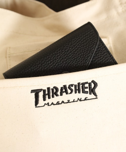 THRASHER（スラッシャー）の「THRASHER OUTPOCKET TOTEBAG（トートバッグ・メンズ・ホワイト系/ホワイト×ブラック・FREE）」の16枚目の写真