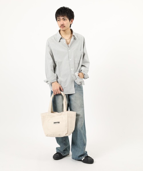 THRASHER（スラッシャー）の「THRASHER OUTPOCKET TOTEBAG（トートバッグ・メンズ・ホワイト系/ホワイト×ブラック・FREE）」の7枚目の写真